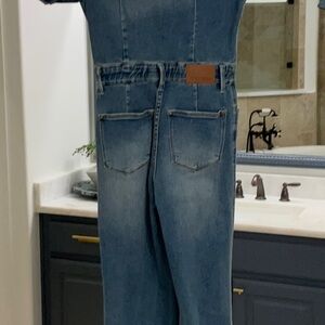 Judy Blue short sleeved denim jumpsuit - size small